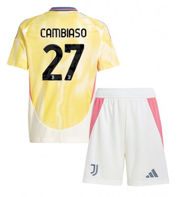 Juventus Andrea Cambiaso #27 Borta Kläder Barn 2024-25 Kortärmad (+ Korta byxor)